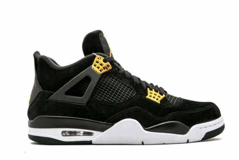 Air Jordan 4 Royalty Black/Metallic Gold-White mens 308497-032