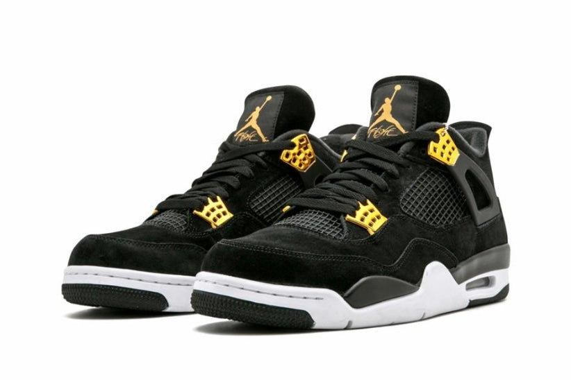 Air Jordan 4 Royalty Black/Metallic Gold-White mens 308497-032